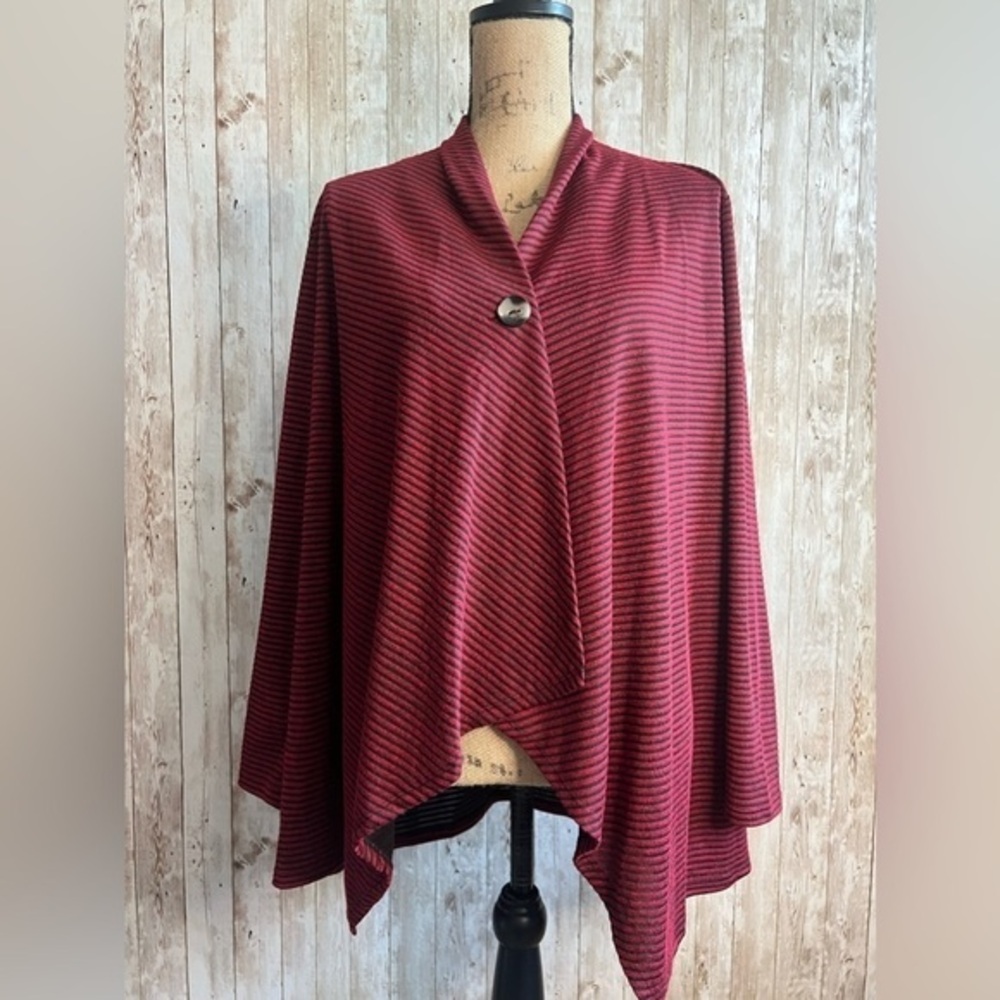 AB Studio Single Button Asymmetrical Cardigan